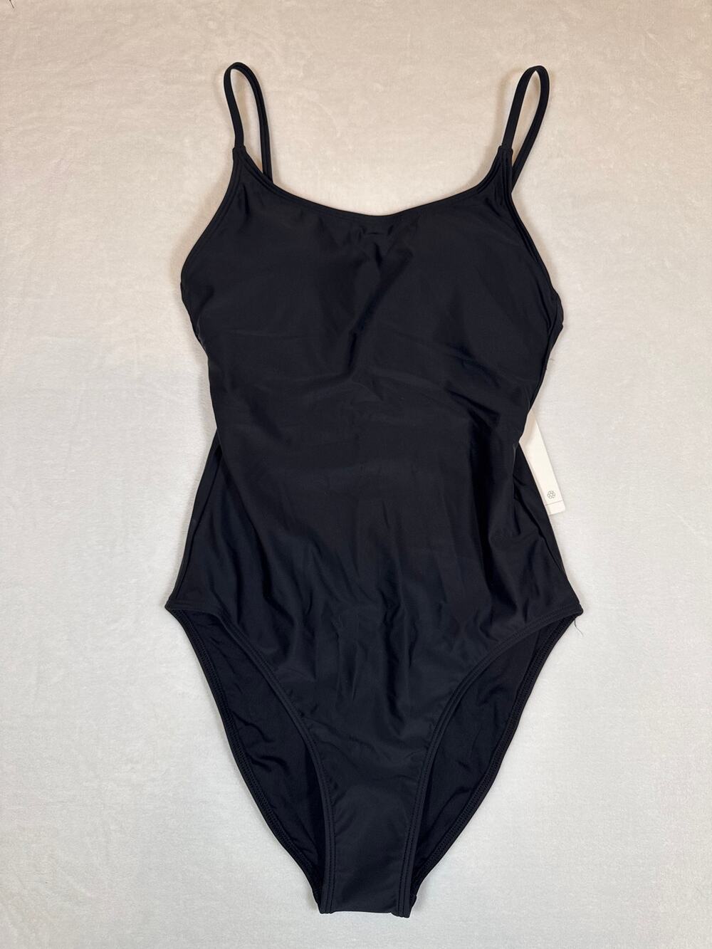 NWT Quince Black Scoop Neck One Piece Bathing Suit Size XS